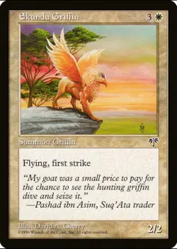 X 1 Ekundu Griffin NM Mirage MTG Magic The Gathering - Image 1