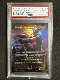 2025 MTG SECRET LAIR DROP FOIL #1753 DEADPOOL TRADING CARD PSA 10 - Image 1