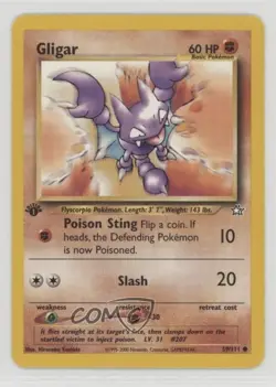 Gligar 1st Ed. Pokemon Neo Genesis #59 2000 15fy - Image 1