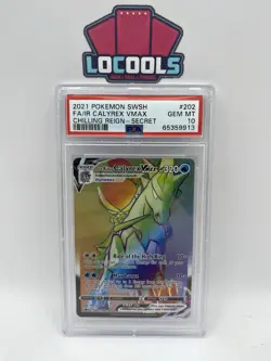 2021 POKEMON CHILLING REIGN SECRET FULL ART/ICE RIDER CALYREX #202 VMAX PSA 10 - Image 1