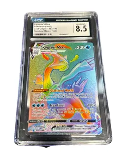 Pokemon TCG Kyurem VMAX 197/196 Swsh11: Lost Origin Rainbow Rare Holo CGC 8.5 - Image 1