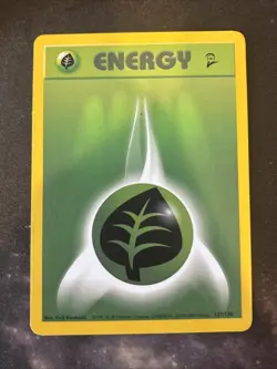 2000 Pokemon TCG Base Set 2 Grass Leaf Energy 127/130 - LP - Image 1