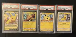 PSA 10 Gem Mint Pokemon Pikachu Japanese PikaPika! Campaign Promo 2020 Set Of 4 - Image 1