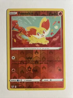 1x Silver Tempest Pokemon Fennekin Reverse Holo Englisch NM/M Pokemon - Image 1