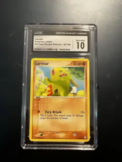 CGC 10 Gem Mint 2004 Pokemon EX Team Rocket Returns Larvitar 62/109 Non Holo - Image 1