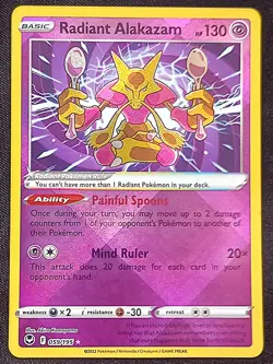 Pokemon Radiant Alakazam #59 Pokemon Silver Tempest - Near Mint - Image 2