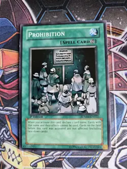 Prohibition SDMM-EN022 Common 1st Edition Very Light Play VLP Yugioh Free Ship - Image 1
