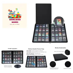 Water-Resistant 16 Pocket Toploader Card Binder - Perfect for MTG & YuGiOh Cards - Image 1