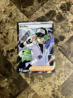N's Plan 163/086 Full Art Black Bolt EN Pokemon Card Near Mint Trainer Silver ⭐ - Image 1