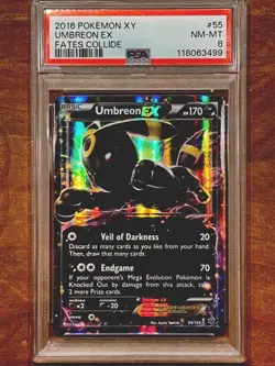 Pokémon Umbreon-EX TCG Fates Collide Holo Rare Card 55/124 Psa 8 - Image 7