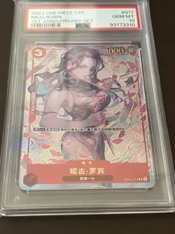 PSA 10 Gem Mint Nico Robin R Chinese One Piece Card Game OP Rare Collectible - Image 1