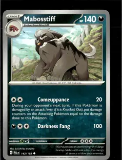 Pokemon Mabosstiff 143/193 Paldea Evolved Non Holo Uncommon 5 Card Lot LP - Image 1