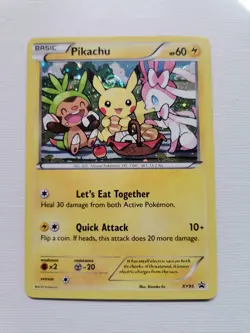 *SWIFL* HOLO Pikachu XY95 Black Star Promo HYPER RARE! TCG Card NM Large Swirl - Image 1