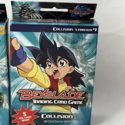 2003 Beyblade Trading Card Game Collision Starter Deck #1 And 2 Cards 5 Foil New - Image 2