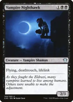 Vampire Nighthawk 140 C20 Jason Chan Black Deathtouch Lifelink Flying 2020 MTG - Image 1