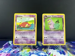 2 Pokemon Cards Non-Holo Dark Slowbro & Rocket 1st Edition Slowpoke English - Image 1