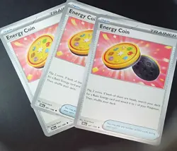 3x Pokemon TCG ENERGY COIN TRAINER 081/086 SV :BLACK BOLT ENGLISH - Image 1