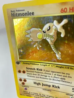 1st Edition Hitmonlee 7/62 - Fossil - Holo - Pokemon - NM - Image 2