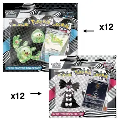 LOT OF 24 - Pokemon Black Bolt & White Flare Tech Sticker Collection- 12 Of Each - Image 1