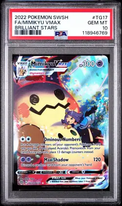 Mimikyu VMAX PSA 10 Brilliant Stars Pokemon Card TG17/TG30 FA 2022 - Image 1