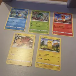 Pokemon TCG Pokemon Pikachu Raichu Squirtle Card bundle (5 cards) Near Mint - Image 1