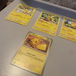 Pokemon TCG Pokemon Pikachu Card bundle (4 cards) Near Mint - Image 1