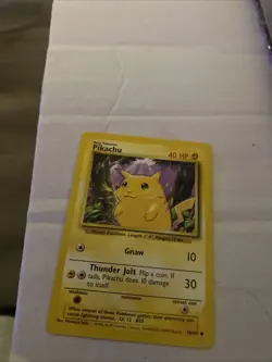 1995 PIKACHU GNAW Pokemon Card 58/102 RARE - 40 HP EXCELLENT CONDITION 95!!! - Image 1