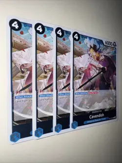 OP10-045 Cavendish X4 Playset Rare English One Piece TCG Card CCG - Image 2