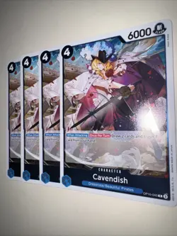 OP10-045 Cavendish X4 Playset Rare English One Piece TCG Card CCG - Image 3