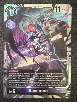 Digimon Card Game Ravemon EX4-058 SR Alternative Being Near Mint - Image 1