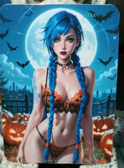 H27 Jinx Arcane League Legends Halloween Spicy Lonestar Customs Waifu S3 BB Card - Image 1