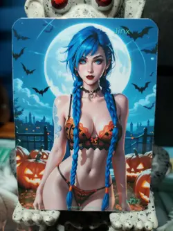 H27 Jinx Arcane League Legends Halloween Spicy Lonestar Customs Waifu S3 BB Card - Image 2