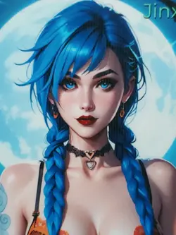 H27 Jinx Arcane League Legends Halloween Spicy Lonestar Customs Waifu S3 BB Card - Image 3