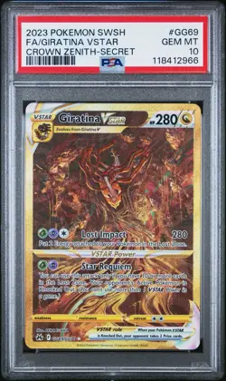 Giratina VSTAR PSA 10 Gold GG69/GG70 Crown Zenith Pokemon Card Full Alt Art Holo - Image 1