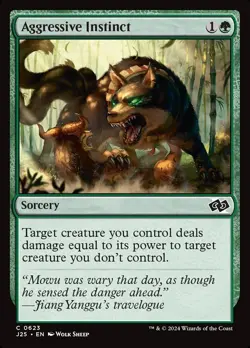 (x4) Aggressive Instinct 0623 Play Set Common Foundations Jumpstart MTG NM - Image 1