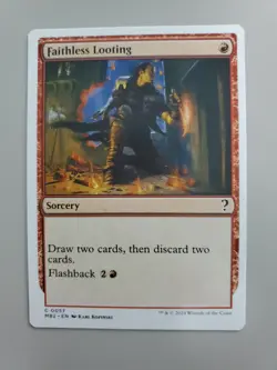 MTG Faithless Looting Mystery Booster 2 White Border Common - Image 1