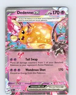 Pokemon TCG Dedenne EX S&V Paldean Fates 093/193 Ultra Holo Double Rare Card NM - Image 1