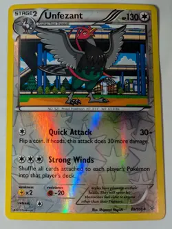 Unfezant 80/108 XY Roaring Skies Pokemon Reverse Holo Foil Rare Nice! - Image 1