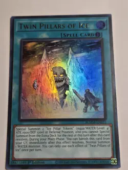 Yugioh! Twin Pillars of Ice BLMM-EN032 Battles of Legend 1st Ed. Ultra Rare - Image 1