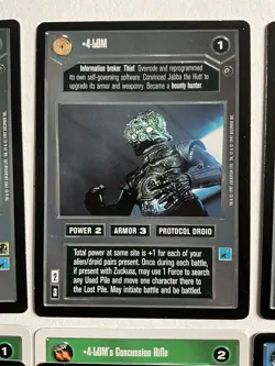 Star Wars CCG 8 card Zuckuss, 4-LOM lot - Image 3
