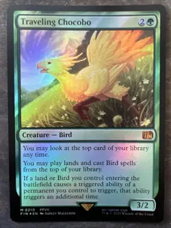 Magic the Gathering Traveling Chocobo Foil Card #210 Final Fantasy - Image 1