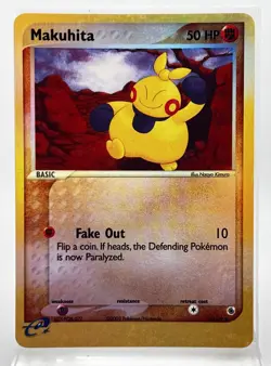 Makuhita Reverse Holo 59/100 Pokemon Card 2003 EX Ruby & Sapphire LP - Image 1
