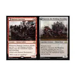 WOTC MTG Hanweir Garrison // Hanweir, the Writhing Township (R) (Foil) EX - Image 1
