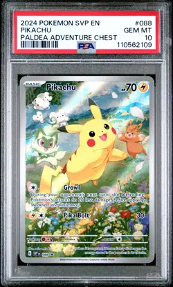 PSA 10 Pikachu SVP 088 Paldea Adventure Chest Promo Graded Pokemon TCG GEM MINT - Image 1