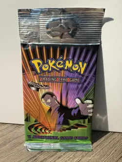2000 POKEMON GYM CHALLENGE BOOSTER PACK SEALED GIOVANNI LONG CRIMP - Image 1