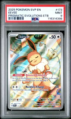 2025 POKEMON PROMO 173 EEVEE PRISMATIC PSA 9 MINT - Image 1