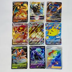 Lot of 9 Pokemon V VMAX VSTAR GX Full Art Holo Cards Charizard Kleavor Pikachu - Image 1