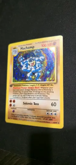 Pokemon TCG Machamp Holo 1st Edition Unlimited Rare Card Base Set 8/102 - Image 3