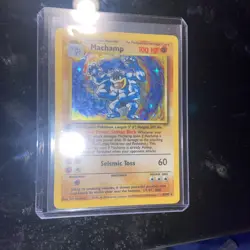Pokemon TCG Machamp Holo 1st Edition Unlimited Rare Card Base Set 8/102 - Image 1