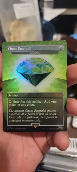 Chaos Emerald (Lotus Petal) Green 7031 Secret Lair Drop Sonic Bonus MTG NM FOIL - Image 1